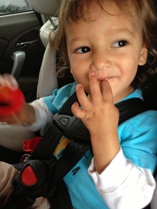 kai in his car seat april 2013